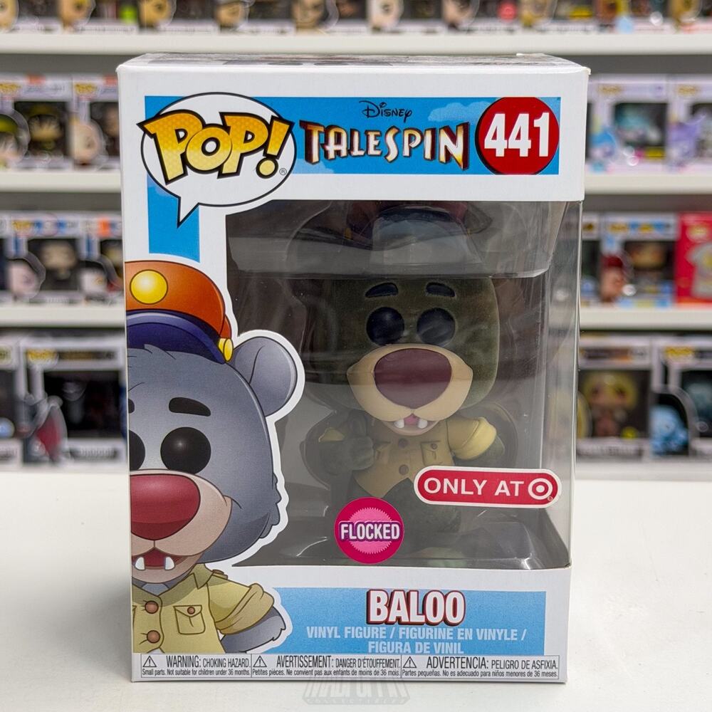 Funko Pop Disney Tailspin Baloo Flocked Target Excl 441 Bear Pilot Vinyl Figure